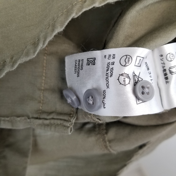 H&M Olive Utility Twill Poplin Shirt - Picture 5 of 8